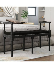 Banc Noir 110x40x70 cm Velours | Mobilier & Déco
