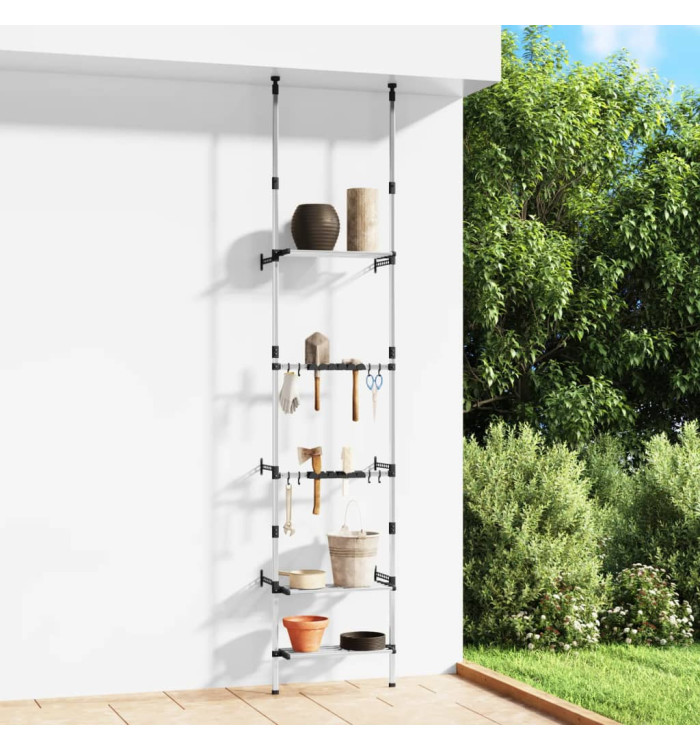 Support de jardin télescopique à 3 étagères Argenté Aluminium | Mobilier & Déco