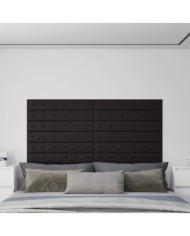 Panneaux muraux 12 pcs Noir 90x15 cm Similicuir 1,62 m² | Mobilier & Déco