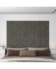 Panneaux muraux 12 pcs Gris foncé 30x30 cm Velours 0,54 m² | Mobilier & Déco