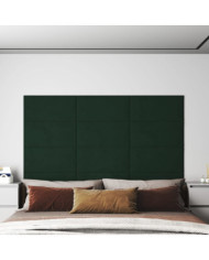 Panneaux muraux 12 pcs Vert foncé 60x30 cm Velours 2,16 m² | Mobilier & Déco