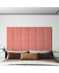 Panneaux muraux 12 pcs Rose 30x30 cm Velours 1,08 m² | Mobilier & Déco