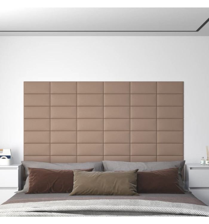 Panneaux muraux 12 pcs Cappuccino 30x15 cm Similicuir 0,54 m² | Mobilier & Déco
