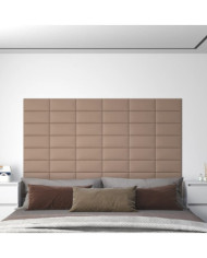 Panneaux muraux 12 pcs Cappuccino 30x15 cm Similicuir 0,54 m² | Mobilier & Déco