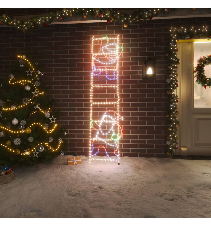 Figurine Père Noël sur échelle pliable avec 552 LED 50x200 cm | Mobilier & Déco