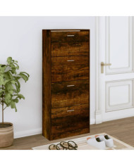 Armoire à chaussures Chêne fumé 63x24x147 cm Bois d'ingénierie | Mobilier & Déco