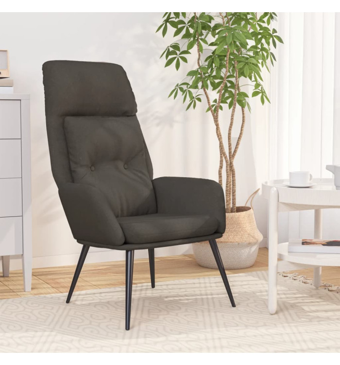 Chaise de relaxation Gris foncé Similicuir daim | Mobilier & Déco