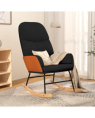 Chaise à bascule Noir Tissu | Mobilier & Déco