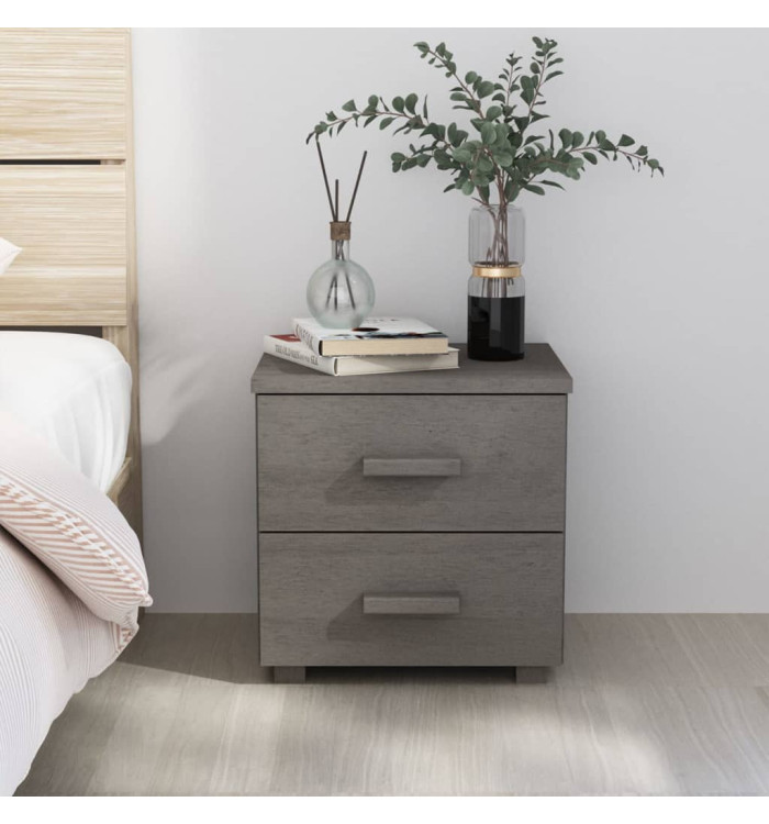 Table de chevet HAMAR Gris clair 40x35x44,5 cm Bois pin massif | Mobilier & Déco