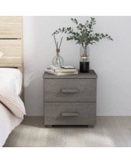 Table de chevet HAMAR Gris clair 40x35x44,5 cm Bois pin massif | Mobilier & Déco