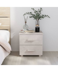 Table de chevet HAMAR Blanc 40x35x44,5 cm Bois de pin massif | Mobilier & Déco