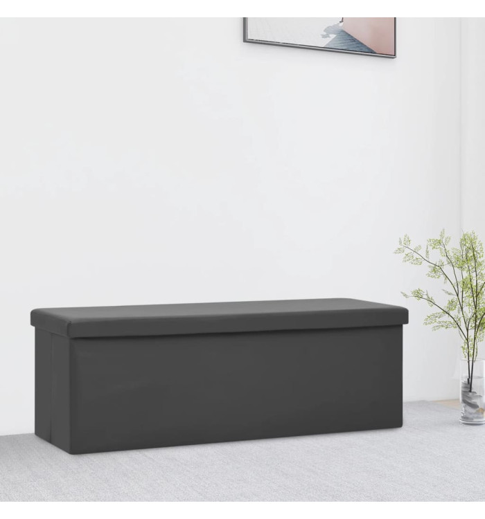 Banc de rangement pliable Gris PVC | Mobilier & Déco