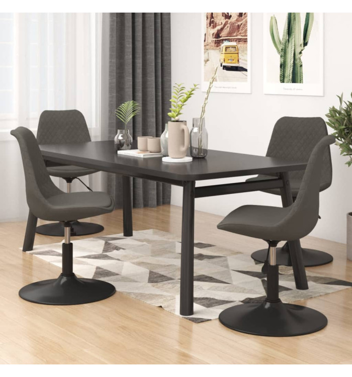 Chaises pivotantes à manger lot de 4 Gris foncé Velours | Mobilier & Déco