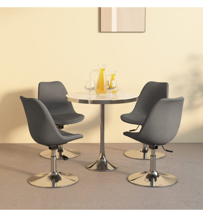 Chaises pivotantes à manger lot de 4 Gris clair Tissu | Mobilier & Déco