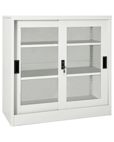 Armoire à portes coulissantes Gris clair 90x40x90 cm Acier | Mobilier & Déco