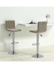 Tabourets de bar lot de 2 gris clair velours | Mobilier & Déco