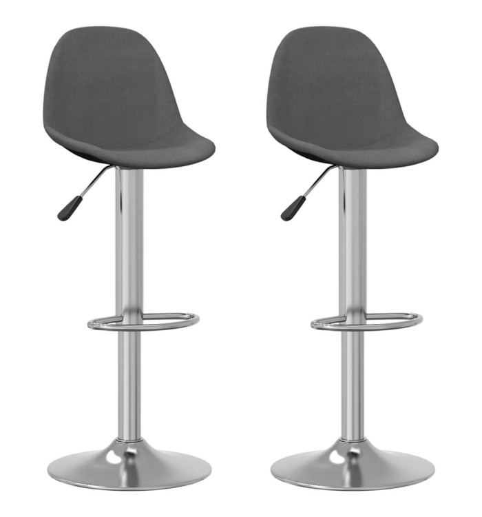 Tabourets de bar lot de 2 gris foncé tissu | Mobilier & Déco