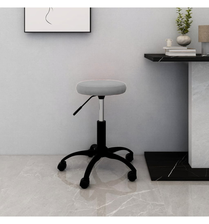 Chaise pivotante de bureau Gris clair Velours | Mobilier & Déco
