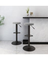 Tabourets de bar lot de 2 gris clair velours | Mobilier & Déco