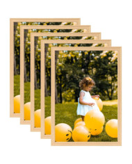 Collage de cadres photo 5 pcs de mur table Chêne clair 70x90 cm | Mobilier & Déco