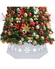 Jupe de sapin de Noël Argenté et blanc Ø68x25 cm | Mobilier & Déco