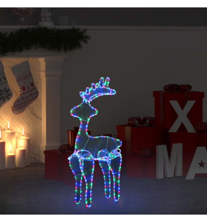 Décoration de Noël de renne avec maille 306 LED 60x24x89 cm | Mobilier & Déco