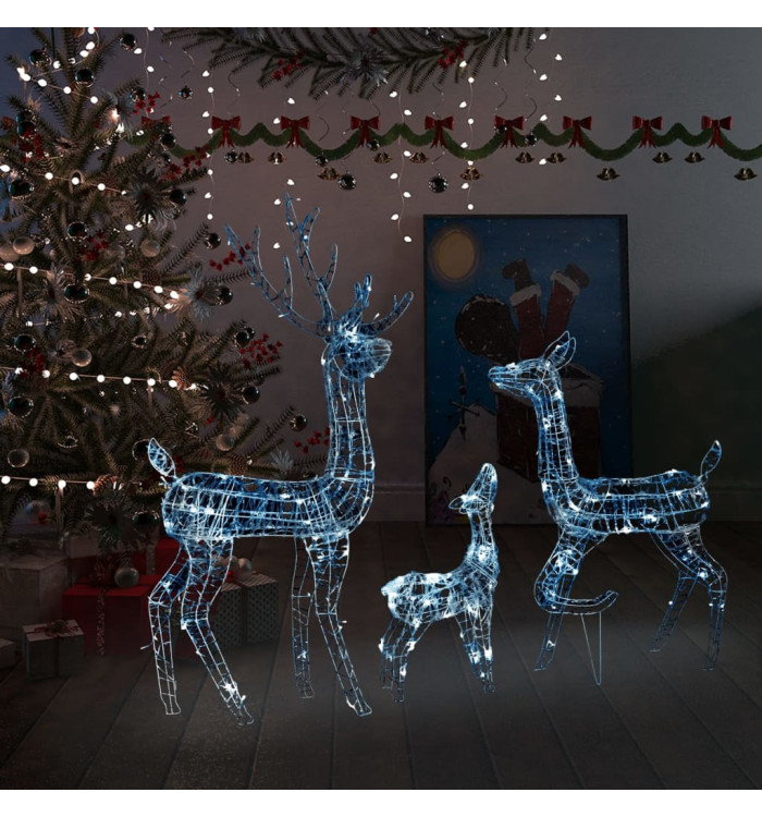 Famille de rennes de décoration Acrylique 300 LED blanc froid | Mobilier & Déco