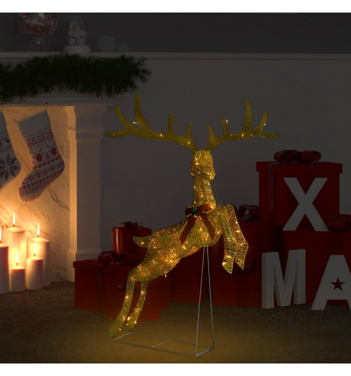 Renne volant de décoration de Noël 120 LED Doré blanc chaud | Mobilier & Déco