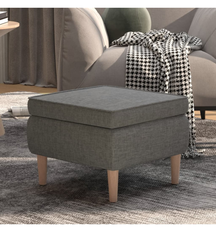 Tabouret avec pieds en bois Gris clair Tissu | Mobilier & Déco