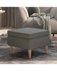 Tabouret avec pieds en bois Gris clair Tissu | Mobilier & Déco