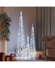 Jeu de cônes lumineux à LED Acrylique Blanc froid 60/90/120 cm | Mobilier & Déco