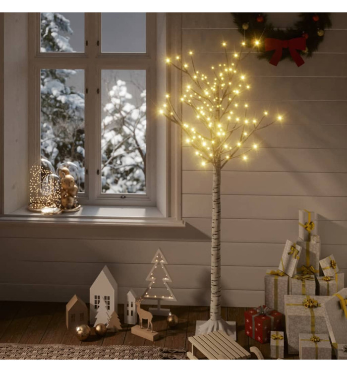 Sapin de Noël 140 LED blanc chaud Saule 1,5 m Int/Ext | Mobilier & Déco