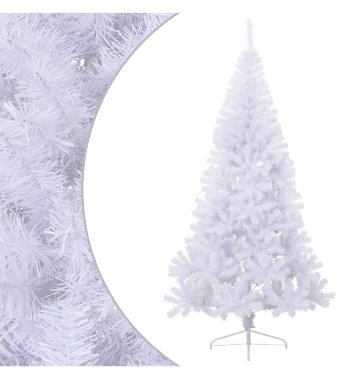 Sapin de Noël artificiel moitié avec support blanc 240 cm PVC | Mobilier & Déco