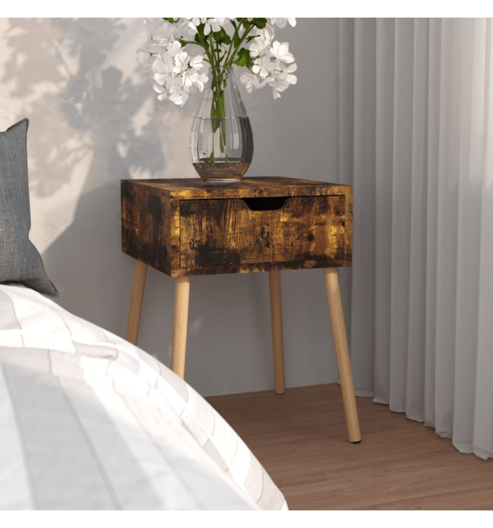 Table de chevet chêne fumé 40x40x56 cm Bois d'ingénierie | Mobilier & Déco