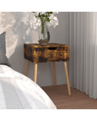 Table de chevet chêne fumé 40x40x56 cm Bois d'ingénierie | Mobilier & Déco