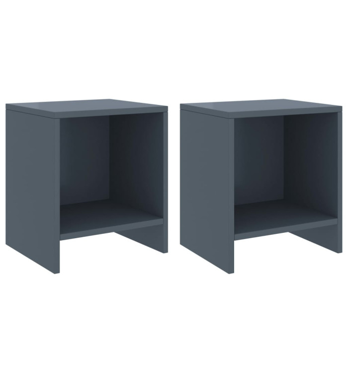 Tables de chevet 2 pcs Gris clair 35x30x40cm Bois de pin massif | Mobilier & Déco