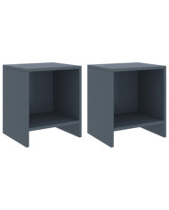 Tables de chevet 2 pcs Gris clair 35x30x40cm Bois de pin massif | Mobilier & Déco