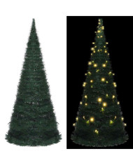Sapin de Noël artificiel pré-éclairé avec guirlandes vert 210cm | Mobilier & Déco