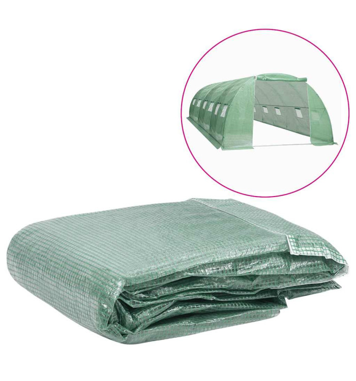 Couverture de remplacement de serre (24 m²) 400x600x200 cm Vert | Mobilier & Déco