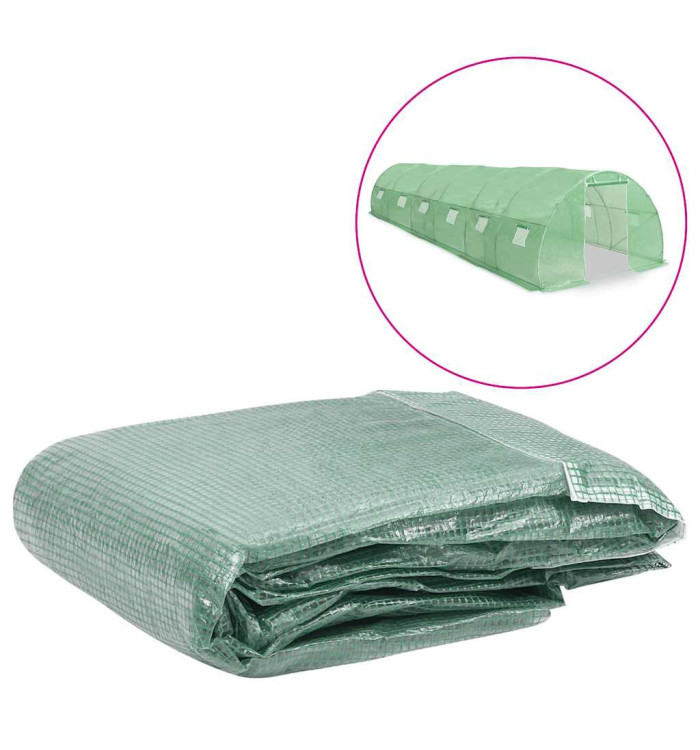Couverture de remplacement de serre (27 m²) 300x900x200 cm Vert | Mobilier & Déco