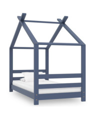 Cadre de lit d'enfant Gris Bois de pin massif 70x140 cm | Mobilier & Déco