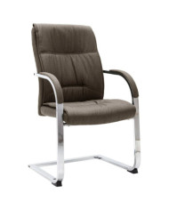Chaise de bureau cantilever Taupe Tissu | Mobilier & Déco