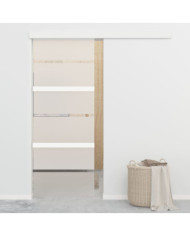 Porte coulissante butées souples Verre ESG aluminium 76x205 cm | Mobilier & Déco