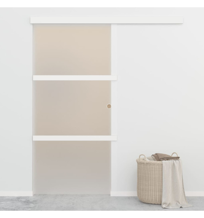 Porte coulissante à butées Verre ESG et aluminium 90x205 cm | Mobilier & Déco