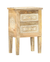 Table de chevet peinte à la main 40x30x60 cm Bois de manguier | Mobilier & Déco