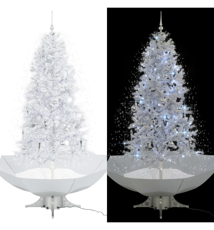 Arbre de Noël neigeux avec base de parapluie Blanc 190 cm | Mobilier & Déco