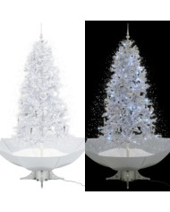 Arbre de Noël neigeux avec base de parapluie Blanc 190 cm | Mobilier & Déco