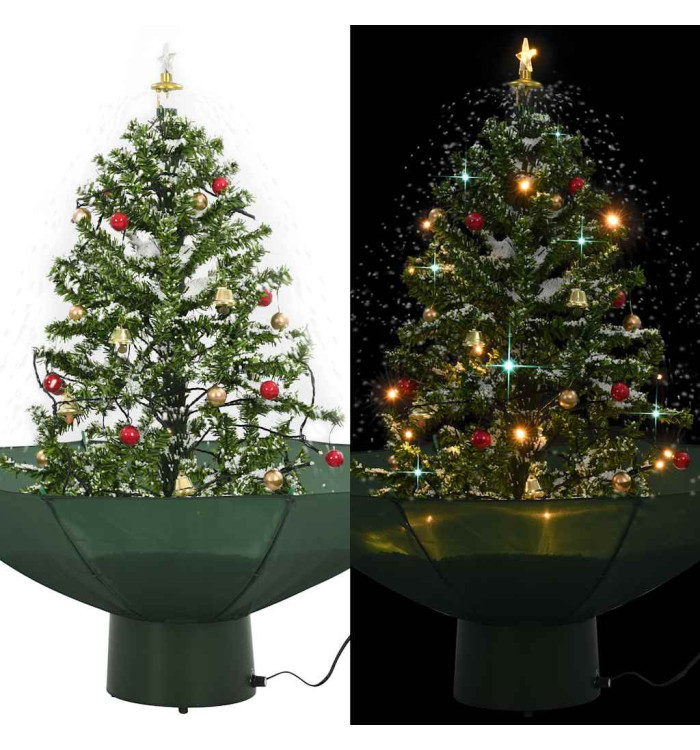 Arbre de Noël neigeux avec base de parapluie Vert 75 cm | Mobilier & Déco