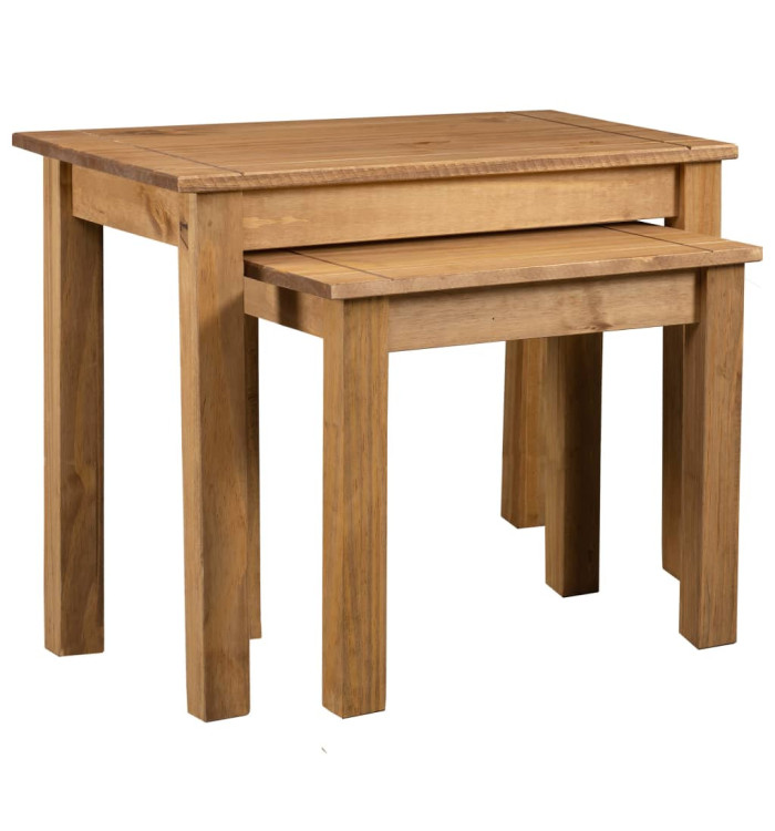 Tables gigognes 2 pcs Bois de pin massif Assortiment Panama | Mobilier & Déco