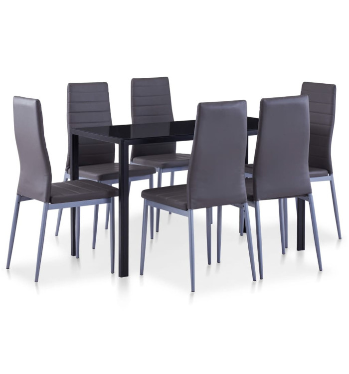 Ensemble à dîner 7 pcs Gris | Mobilier & Déco